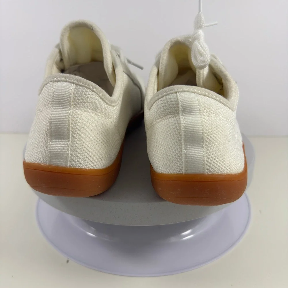 WHITIN Men's Minimalist Barefoot Shoes White Gum Sole Lace Up Casual 9